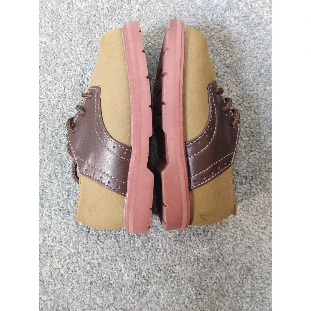 Trimfoot Baby Shoes Size 7 Brown Suede Man-Made Upper Infant Soft Walking